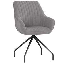 Swivel Armchair With Armrests, Velvet Look, Metal Legs, For Bedroom Or Living Room, Dark Grey - Grey - View 9