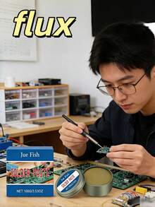 1pc Jue Fish Soldering Paste, Thermal Conductive, Deoxidizing, Cleaning Solder Points, Home Electronics Repair, Soldering Auxiliary Tool, Soldering Paste, Solder Wire, Flux, Strong No-Clean Soldering, Non-Acid, Non-Halogen, Yellow Solder Oil, Stainless Steel, Soldering Paste, Flux, Low-Temperature Rosin Soldering, No-Clean, Lead-Free, High Purity, Electric Iron Repair, Solder Oil - Multicolor - View 3