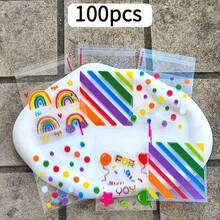 100/200/300 chiếc túi tự dính hình hoa, túi đựng kẹo, bông tuyết, bánh ngọt, quà tặng nhỏ cho tiệc tùng, ngày lễ. - Nhiều màu - Xem 11