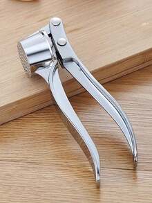 1 Silver Garlic Press, Professional Garlic Press And Chopper, Ergonomic Garlic Press Tool With Easy To Squeeze Handle, Kitchen Tool, Ginger Press, Vegetable Chopper, Essential Kitchen Accessory, Perfect For Valentine's Day, Thanksgiving, New Year Cooking, Daily Kitchen Use - Multicolor - View 12