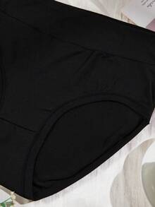6pcs/Pack Plus Size Women's High Waist Solid Color Elastic Comfortable Briefs - Multicolor - View 4