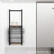 Bathroom Towel Rack With Storage Shelf Wall-Mounted Towel Organizer Modern Bathroom Blanket Rack - 1 Piece - View 6