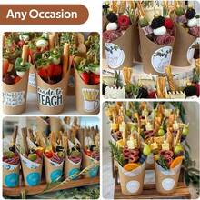 5/10/50个装一次性鸡蛋仔纸杯 - 斜角牛皮纸圆筒，适用于薯条、冰淇淋和小吃，是后院烧烤、野餐和派对的理想食品容器，新旧款式随机发货 - 野餐杯 - 查看 9