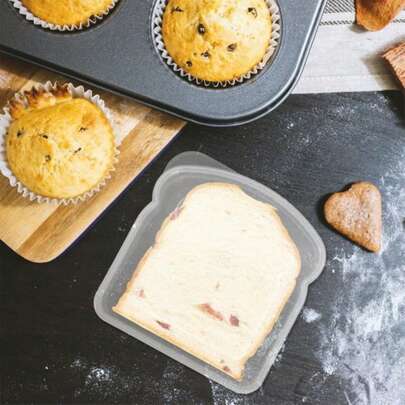 Transparent Sandwich Container, Toast Shape Reusable Plastic Sandwich Holder, Adult And Children Lunch Box, Portable Pre-Meal Storage Box, Suitable For Home, Office, Picnic, Sliced Toast Rack Microwave Oven And Refrigerator Food Storage Container Sandwich Box Large Capacity Lunch Box