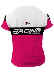 Men's Innovative Printed T-Shirt, Racing Style Numeric Print T-Shirt, Interpreting The Legend Of Speed And Fashion - Multicolor - View 4