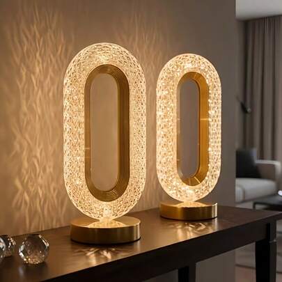 Star & Moon Touch Sensor Lamp, 3 Color Bedside Crystal Lamp, Cute Atmosphere LED Lamp Bedside Lamp, Suitable For Bedroom, Living Room, Office, Dining Room, Outdoor Camping Holiday - Happy Valentine's Day