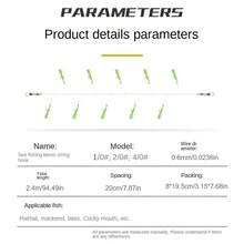 每袋10个鱼钩，用于鲑鱼和鲭鱼海水垂钓的10臂沙比基钓组串钩 - 綠色 - 查看 6