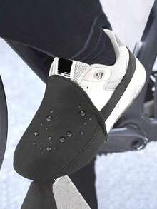 1 Pair Cycling Shoes Covers MTB Road Bike Shoes Covers Waterproof And Windproof Overshoes Protectors Warm Cycling Toe Covers Winter Bike Shoes Covers Half Foot Bike Sole Protectors - Non-Slip Elastic Band - Outdoor Gear For Bicyclists - 黑色 - 查看 7