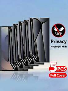 5pcs Galaxy Phone Privacy Screen Protector, Flexible Hydrogel Film, Sensitive Touch And Fingerprint Unlock, Durable Anti-Scratch Anti-Shock Full Coverage, Gift For Birthday, Family, Friends, Phone Screen Protector, Phone Accessories, Waterproof Anti-Fall Anti-Fingerprint - 5 PCS - View 10