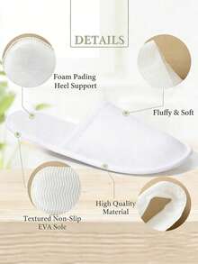 1/6/20 Đôi dép đi trong nhà dùng một lần, dép trong nhà, dép nhung, dép khách sạn dùng một lần, dép unisex, thích hợp cho du lịch hàng không, phòng khách sạn, đồ dùng khách sạn, đồ dùng vệ sinh, đồ dùng gia đình, đồ dùng học tập, thích hợp cho du lịch, khách sạn và sử dụng tại nhà, đồ dùng học tập - trắng - Xem 4