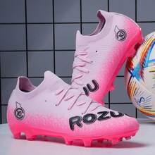 全新足球鞋/足球鞋一双，低帮钉鞋，适合上学、比赛、训练，防滑耐磨，男女成人通用 - 粉色 - 查看 5