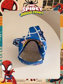 1 Pc Marvel Officially Licensed Spider-Man Pattern Chest Bag Adjustable Strap Crossbody Bag, Zipper Closure Shoulder Bag, Lightweight Sling Pouch Perfect For Men/Teens/Students/Graduates/Young Fans, Ideal For Daily/Outdoor/Sports/Running/Fitness! , Thigh Bag - Blue - View 6