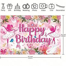 1 لافتة لحفلة عيد ميلاد بموضوع الأميرة، خلفية وردية بزهور بالية، موضوع رقص البالية، لوازم طاولة كعكة عيد الميلاد، ديكور الغرفة، مناسب للربيع والصيف والخريف والشتاء، متعدد الأحجام والوظائف، قماش خلفية للحفلات، للديكور الداخلي والخارجي، استوديو التصوير، ديكور الحديقة، ديكور الحفلات وكشك الهاتف. - متعدد الألوان - مشاهدة 4