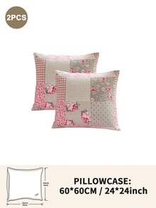 1pc/2pcs/4pcs Floral Print Pillowcase, Breathable Soft Comfortable, Envelope Closure Suitable For Bedroom Sofa Home Decor, Retro Style Bedroom Living Room Home Decor, Pillow Insert Not Included, Suitable For All Seasons - Multicolor - View 32