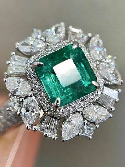 1 PC Fashion Cubic Zirconia Ring For Women For Wedding Engagement Party Jewelry Valentine's Day Gift