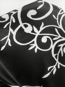 加大码男士西部牛仔复古花卉印花轻薄纽扣长袖斗牛士衬衫，吸汗 - 黑色 - 查看 7