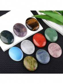 38x48mm Natural Crystal Oval Massage Stone, SPA Hot Compress Stone For Essential Oil Therapy - Oval Polished Stone - View 5