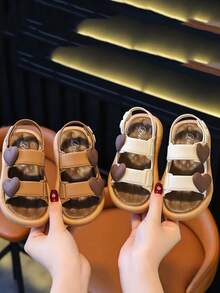 女童凉鞋新品上市，软底防滑幼儿沙滩鞋，小/中/大童女童人字拖 - 咖啡棕 - 查看 2