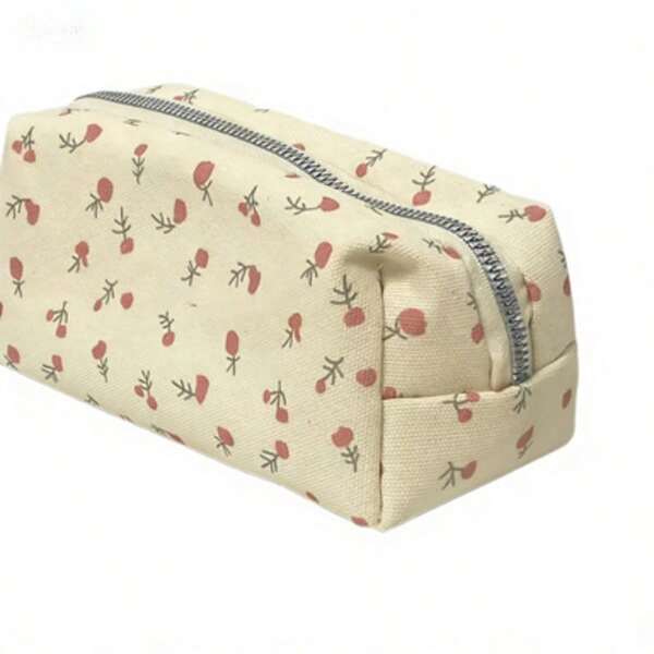 1 Peça Estojo de Lápis Floral Minimalista, Estilo Fofo e Fresco, Bolsa Cosmética de Alta Qualidade, Bolsa de Armazenamento de Papelaria de Grande Capacidade, Adequada para Estudantes