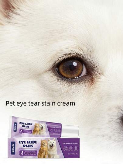 EelJoy Crema quitamanchas de lágrimas para mascotas, limpiador suave para manchas de lágrimas en gatos y perros, cuidado diario sin enjuague, fórmula nutritiva para aclarar el área de los ojos y el pelaje, elimina las manchas de lágrimas sucias