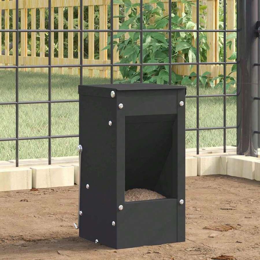 vidaXL Kaninchenfütterer Schwarz 12,5 X 12,5 X 25 Cm - 1L - Übersicht 1