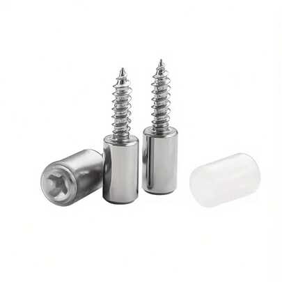 20pcs Self-Tapping Screw Set - Multi-Functional Laminated Board Support Nails, Suitable For Shelves, Cabinets, Bookcases, Crosses, Sockets, Glass Cabinets