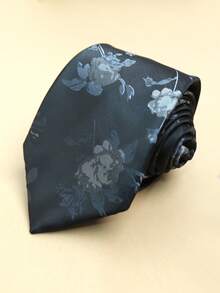 1pc Black Floral Print Casual Streetwear Daily Party Gift Unisex T-Shirt - Multicolor - View 5