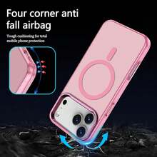 Hadaasi 1pc Pink IMD Magnetic Wireless Charging Phone Case, Detachable Metal Lens Frame, Metal Buttons, Strong Magnetism, Fast Charging, Matte Texture, Full-Body Protection, Scratch-Resistant, Anti-Yellowing, Suitable Compatible With Apple 17 Pro/17 Pro Max, Apple Air, 17/16 Pro/16 Pro Max/16 Plus/16/16E/SE4/15 Pro/15 Pro Max/15 Plus/15/14 Pro/14 Pro Max/14 Plus/14/13 Pro/13 Pro Max/13/13 Mini/12 Pro/12 Pro Max/12/12 Mini/11 Pro Max/11/11 Pro - Pink - View 10