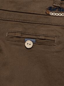 Boys' Letter Embroidery Casual Woven Pants - Coffee Brown - View 11