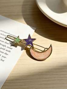 1件装热门！闪亮钻石发夹套装，星月花朵侧夹，奢华星月发夹，闪亮钻石刘海侧夹，斋月开斋节星月发夹，奢华闪亮水钻头巾侧夹，女士 - 彩色 - 查看 29