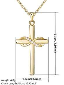 1 PC Fashion Cubic Zirconia Cross Necklace Pendant For Women Valentine's Day Gift Wedding Jewelry - 4# - View 11