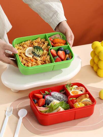 学生午餐盒、成人便当盒、午餐容器、午餐盒餐具、三格便当盒（带微波炉加热功能）、适用于办公室、户外、学校、野餐、返校季学生用品、午餐盒、便当盒、午餐包