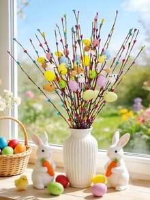 26 cành dây leo trang trí Phục Sinh nhân tạo, điểm xuyết trứng Phục Sinh và quả mọng màu pastel - Cành hoa trang trí mùa xuân - Cành cây trứng Phục Sinh, thích hợp cho cắm hoa - Trang trí vòng hoa trung tâm, quà tặng sinh nhật, tốt nghiệp. - Nhiều màu - Xem 4