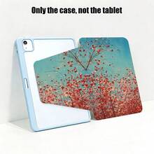 1pc Floral Pattern Flip Cover Desk Protective Case With Pen Slot, Compatible With IPad 10.9/10.2/Air 5th Gen/Pro 11/10th Gen/9.7/Air 2/Compatible With IPad (7th Gen)/Compatible With IPad (8th Gen)/Compatible With IPad Air 4/5/Pad Pro 11/Compatible With IPad 10.9" (2022), Smart Protective Cover, Compatible With IPad Air 13 (M3 2025)/Pad Air 11 (M3 2025)/Pad Air 11 (M3 2025)/Pad 11 (A16 2025), Fits S7/S8/S9/S6 Lite/S7+/S8+/S7FE/A7/A8/A9 - Multicolor - View 2