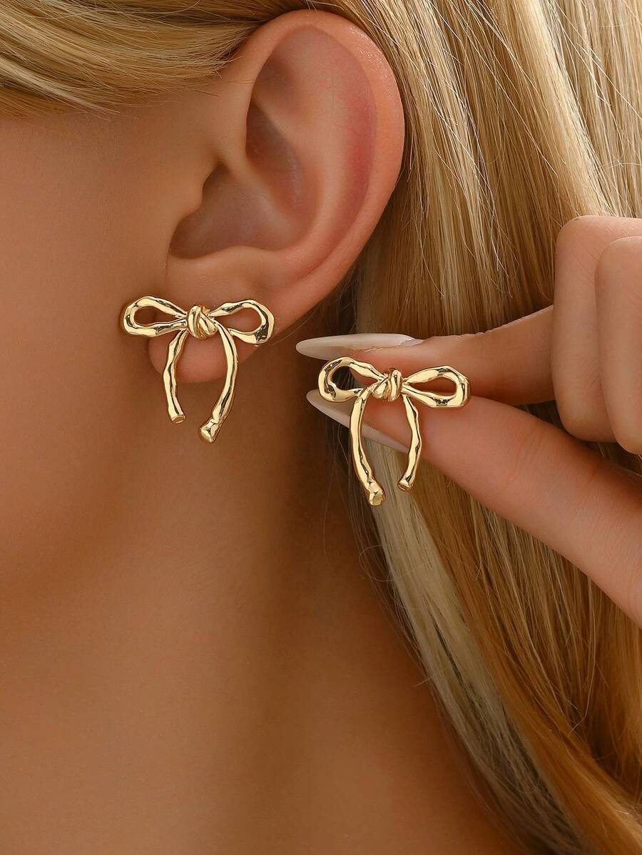 Pendientes colgantes para mujer - Dorado - Ver 1