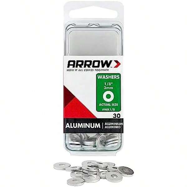 Arrow Fastener WA1/8 Aluminum Washers, 1/8-Inch, 30-Count