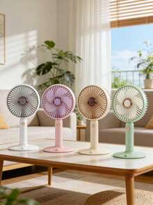 AOYI Small Table Fan Portable Handheld Fan With Removable Base, 1200mAh Rechargeable Battery & 3 Adjustable Wind Gears, Summer Essentials For Work, Study, Home, Office, Travel, School, Daily Commute, Outdoor Sports, Gift For Women, Men, Mother, Father - Multicolor - View 2