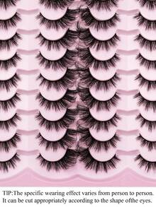 20 Pairs 3D Thick False Eyelashes | Natural & Dramatic Mixed Styles | Reusable, Lightweight & Beginner-Friendly | Suitable For Daily, Party, Date & All Occasions | High-Value Eyelash Makeup Set - fox eye lashes - View 2