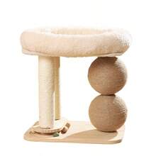 Sisal Cat Scratching Post With Bed, Large Cat Scratch Pad, Multi-Functional Cat Tree, Pet Supplies, Plush Toy, Cat Claw Column, Sisal Ball - Multicolor - View 11
