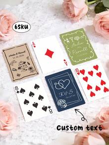Customized Wedding Playing Cards, Customizable Text, Choose Card Message Book Symbol, Wedding Card Signing Game, Unique Message Book Alternative, Printable Cards And Gift Tags, Wedding Poker Message Book, Wedding Party Favors - Multicolor - View 1
