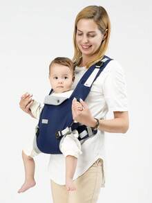 二合一婴儿背带，可前背可后背，四季皆宜 - 深藍 - 查看 4