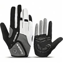Guantes de ciclismo acolchados de gel de 5 mm para hombre, transpirables y resistentes al desgaste - Negro - Ver 1