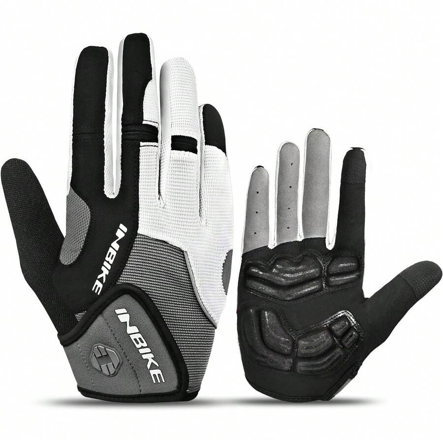 Guantes de ciclismo acolchados de gel de 5 mm para hombre, transpirables y resistentes al desgaste - Negro - Ver 1