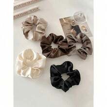 5pcs Satin Hair Scrunchies - Multifunctional, Stretchy Hair Ties, Sweet Style Fabric Hair Rings Suitable For Parties And Travel, Hair Accessories For Women, Hair Tools, Beauty Accessories, Curly Hair Accessories For Women, Fall, Travel, Hair Tools, Accessories Women, Hair Stuff,Curly Hair,Scrunchies,Scrunchie,Scrunchies Hair,Curly Hair Accessories,Gifts,Travel,Gifts For Women,Hair Stuff,Stocking Stuffers - Coffee Brown - View 7