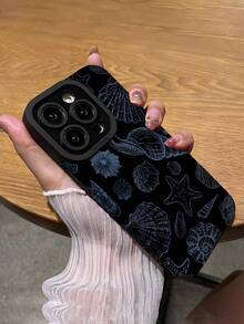 1个简约蓝色条纹贝壳图案仿皮软壳手机保护套，适合作为礼物送给朋友和情侣，兼容苹果 17/17AIR/17PRO/17PROMAX - 彩色 - 查看 5