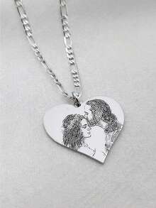 1pc Customized Photo Minimalist Painting Stainless Steel Multi-Shape Necklace, Fashionable, Minimalist, Casual, Retro, Y2K Style, Customizable, Personalized, Unique, Ideal Gift For Boyfriend, Girlfriend, Mom, Family, Friends, Daughter, Son, Grandparents - Multicolor - View 10