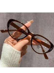 1副/3副装奢华复古时尚黑色/琥珀棕色/透明框女士猫眼眼镜，柔韧合金材质，视野清晰，防滑稳固，修饰脸型，百搭日常、街头、派对、工作、上学、素颜等各种场合，性价比超高的复古猫眼多功能时尚配饰，情人节/毕业典礼/母亲节的理想之选，素颜必备单品。 - 彩色 - 查看 8