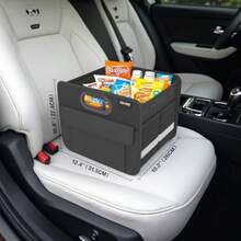 Trunk Organizer Car Storage Reinforced Handles Collapsible Multi-Compartmt Car Organizers Foldable Waterproof 2 Compartmts Suitable For Car Accories SUV Black Standard - màu đen - Xem 5