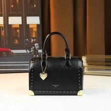 Retro Women's Handbag, Fashion Rivet Studded Urban Versatile Boston Bag - Multicolor - View 13