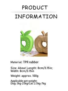 1pc Cute & Fun Chew Toy, Teeth Cleaning TPR & Wood Plastic Apple Shaped Pet Toy, Suitable For Small/Medium Dogs & Cats, Self-Entertainment, Exercise, Interaction, Prevent Destruction, Relieve Anxiety - Multicolor - View 2